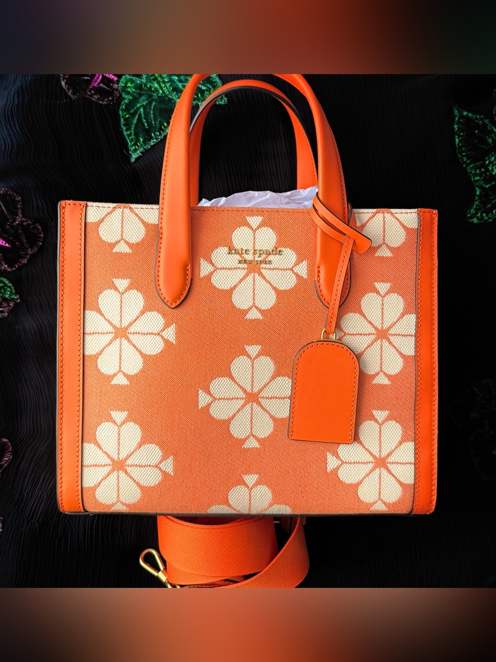 Kate Spade Spade Flower Two-Tone Canvas Manhattan Small Tote Bag